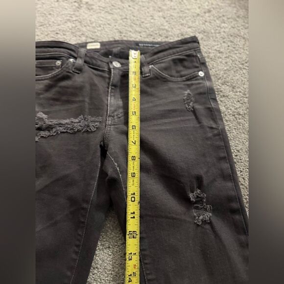 Ag Adriano Goldschmid Premium Skinny Jeans Distressed Black Size 26 T - Picture 7 of 8